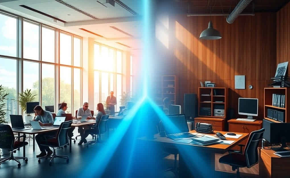 A property manager using cloud software vs. an IT team managing on-premise servers.